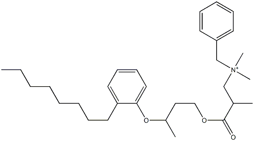 N,N-Dimethyl-N-benzyl-N-[2-[[3-(2-octylphenyloxy)butyl]oxycarbonyl]propyl]aminium Struktur