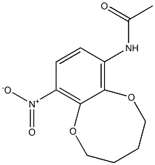 7-(Acetylamino)-10-nitro-2,3,4,5-tetrahydro-1,6-benzodioxocin Struktur