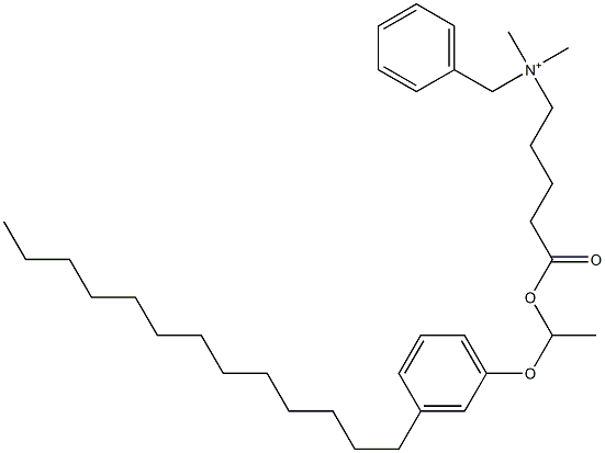 N,N-Dimethyl-N-benzyl-N-[4-[[1-(3-tridecylphenyloxy)ethyl]oxycarbonyl]butyl]aminium Struktur