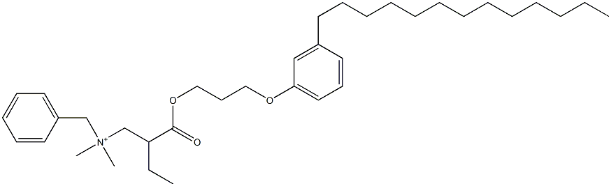 N,N-Dimethyl-N-benzyl-N-[2-[[3-(3-tridecylphenyloxy)propyl]oxycarbonyl]butyl]aminium Struktur