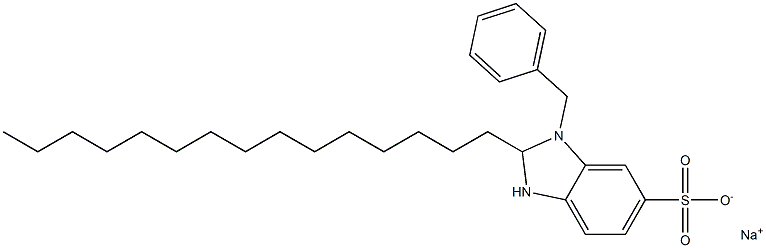 1-Benzyl-2,3-dihydro-2-pentadecyl-1H-benzimidazole-6-sulfonic acid sodium salt Struktur