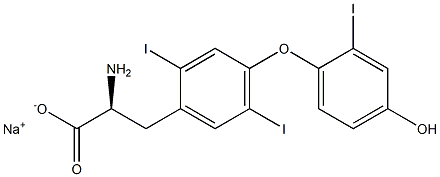 (S)-2-Amino-3-[4-(4-hydroxy-2-iodophenoxy)-2,5-diiodophenyl]propanoic acid sodium salt Struktur