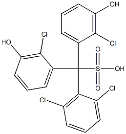 (2,6-Dichlorophenyl)bis(2-chloro-3-hydroxyphenyl)methanesulfonic acid Struktur