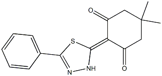 2-[(2,3-Dihydro-5-phenyl-1,3,4-thiadiazol)-2-ylidene]-5,5-dimethylcyclohexane-1,3-dione Struktur