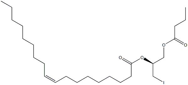 [S,(-)]-3-Iodo-1,2-propanediol 1-butyrate 2-oleate Struktur