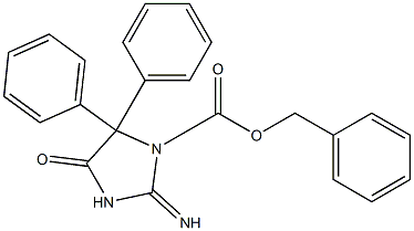 5,5-Diphenyl-2-imino-4-oxoimidazolidine-1-carboxylic acid benzyl ester Struktur