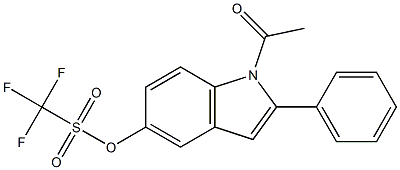 Trifluoromethanesulfonic acid 1-acetyl-2-phenyl-1H-indol-5-yl ester Struktur