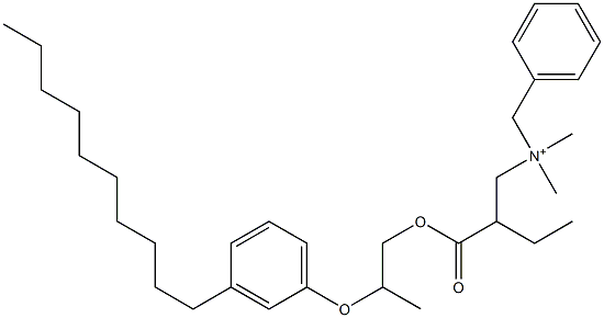 N,N-Dimethyl-N-benzyl-N-[2-[[2-(3-decylphenyloxy)propyl]oxycarbonyl]butyl]aminium Struktur