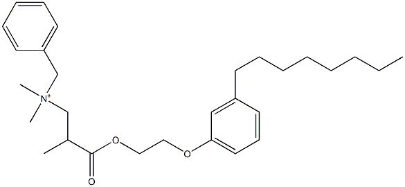 N,N-Dimethyl-N-benzyl-N-[2-[[2-(3-octylphenyloxy)ethyl]oxycarbonyl]propyl]aminium Struktur