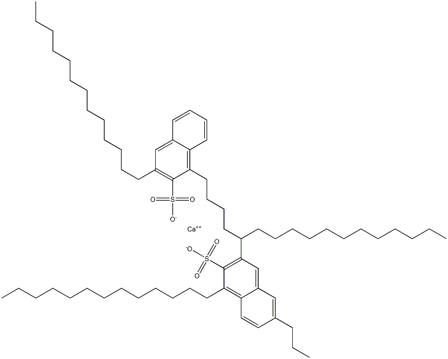 Bis(1,3-ditridecyl-2-naphthalenesulfonic acid)calcium salt Struktur