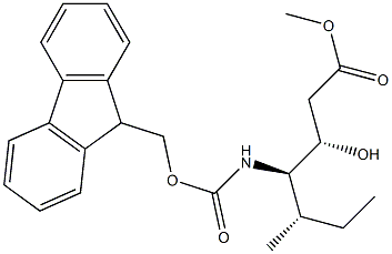 (3S,4R,5S)-5-Methyl-4-(9H-fluoren-9-ylmethoxycarbonyl)amino-3-hydroxyheptanoic acid methyl ester Struktur