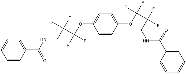 1,4-Bis[3-(benzoylamino)-1,1,2,2-tetrafluoropropoxy]benzene Struktur