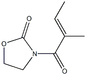 (E)-2-Methyl-1-(2-oxo-3-oxazolidinyl)-2-buten-1-one Struktur