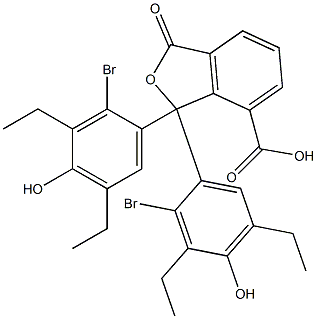 1,1-Bis(2-bromo-3,5-diethyl-4-hydroxyphenyl)-1,3-dihydro-3-oxoisobenzofuran-7-carboxylic acid Struktur