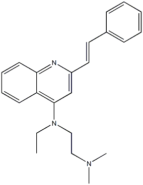 2-(2-Phenylethenyl)-4-[(2-dimethylaminoethyl)(ethyl)amino]quinoline Struktur