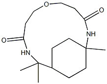 1,11,11-Trimethyl-2,10-diaza-6-oxabicyclo[10.2.2]hexadecane-3,9-dione Struktur