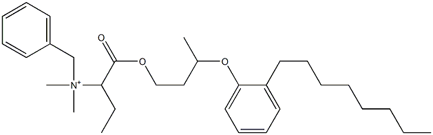 N,N-Dimethyl-N-benzyl-N-[1-[[3-(2-octylphenyloxy)butyl]oxycarbonyl]propyl]aminium Struktur