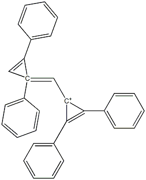 1,2-Diphenyl-3-[(2,3-diphenylcyclopropenylidene)methyl]cyclopropenylium Struktur