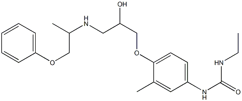 1-Ethyl-3-[3-methyl-4-[2-hydroxy-3-[(1-methyl-2-phenoxyethyl)amino]propoxy]phenyl]urea Struktur