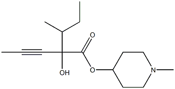 2-Hydroxy-3-methyl-2-(1-propynyl)valeric acid 1-methyl-4-piperidyl ester Struktur