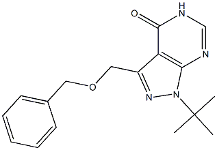 3-(benzyloxymethyl)-1-tert-butyl-1H-pyrazolo[3,4-d]pyrimidin-4(5H)-one Struktur