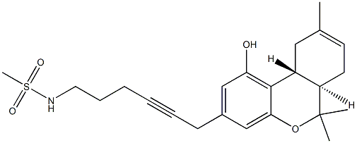 (6AR,10AR)-1-HYDROXY-3-(1-METHANESULFONYLAMINO-4-HEXYN-6-YL)-6A,7,10,10A-TETRAHYDRO-6,6,9-TRIMETHYL-6H-DIBENZO[B,D]PYRAN Struktur