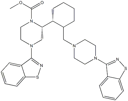 ((1R,2R)-2-((4-(benzo[d]isothiazol-3-yl)piperazin-1-yl)methyl)
cyclohexyl)methyl 4-(benzo[d]isothiazol-3-yl)piperazine-1-
carboxylate Struktur