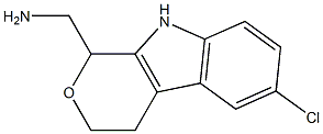 (6-chloro-1,3,4,9-tetrahydropyrano[3,4-b]indol-1-yl)methanamine Struktur