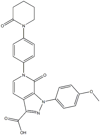 1-(4-Methoxyphenyl)-7-oxo-6-(4-(2-oxopiperidin-1-yl)phenyl)-6,7-dihydro-1H-pyrazolo[3,4-c]pyridine-3-carboxylic Acid Struktur