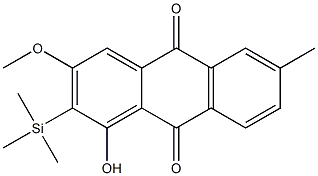 1-Hydroxy-3-methoxy-6-methylanthraquinone, TMS Struktur