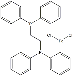 DICHLORO(1,2-BIS(DIAPHENYLPHOSPHINO)ETHANE)PALLADIUM(II) Struktur