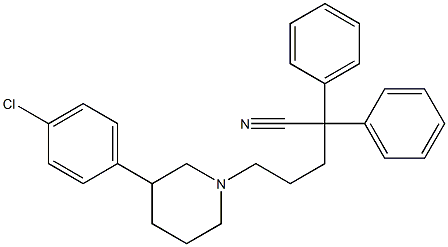 2,2-diphenyl-(5-(4-chlorophenyl)piperidin-1-yl)valeronitrile Struktur