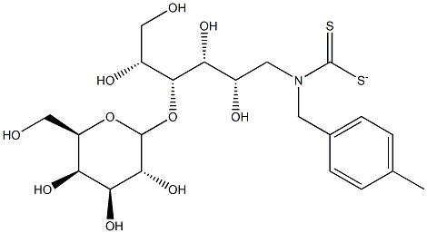 N-(4-methylbenzyl)-4-O-galactopyranosyl-glucamine-N-carbodithioate Struktur