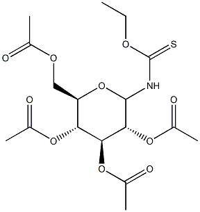 O-ethyl N-(2,3,4,6-tetra-O-acetylglucopyranosyl)thiocarbamate Struktur