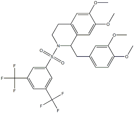 1-(3,4-dimethoxybenzyl)-2-{[3,5-di(trifluoromethyl)phenyl]sulfonyl}-6,7-dimethoxy-1,2,3,4-tetrahydroisoquinoline Struktur