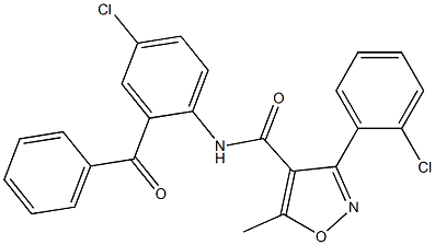 N4-(2-benzoyl-4-chlorophenyl)-3-(2-chlorophenyl)-5-methylisoxazole-4-carboxamide Struktur