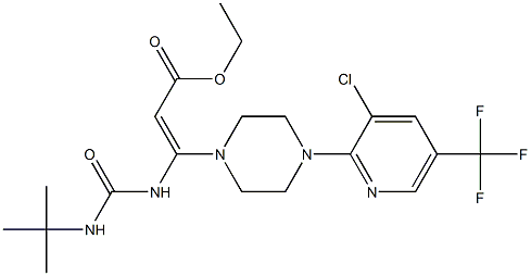 ethyl 3-{[(tert-butylamino)carbonyl]amino}-3-{4-[3-chloro-5-(trifluoromethyl)-2-pyridinyl]piperazino}acrylate Struktur