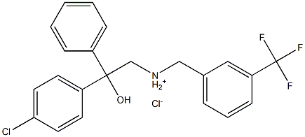 2-(4-chlorophenyl)-2-hydroxy-2-phenyl-N-[3-(trifluoromethyl)benzyl]-1-ethanaminium chloride Struktur