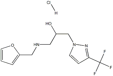 1-[(2-furylmethyl)amino]-3-[3-(trifluoromethyl)-1H-pyrazol-1-yl]propan-2-olhydrochloride Struktur