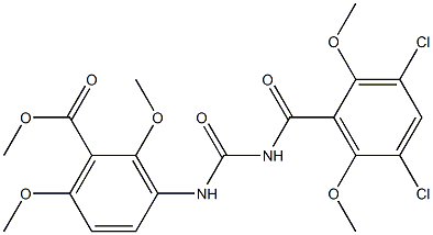 methyl 3-({[(3,5-dichloro-2,6-dimethoxybenzoyl)amino]carbonyl}amino)-2,6-dimethoxybenzoate Struktur