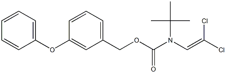 3-phenoxybenzyl N-(tert-butyl)-N-(2,2-dichlorovinyl)carbamate Struktur