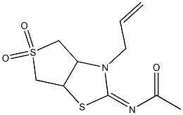 N1-(3-allyl-5,5-dioxoperhydro-5lambda~6~-thieno[3,4-d][1,3]thiazol-2-yliden)acetamide Struktur