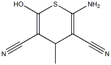 2-amino-6-hydroxy-4-methyl-4H-thiine-3,5-dicarbonitrile Struktur