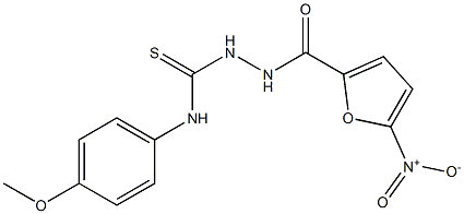 N1-(4-methoxyphenyl)-2-[(5-nitro-2-furyl)carbonyl]hydrazine-1-carbothioamide Struktur