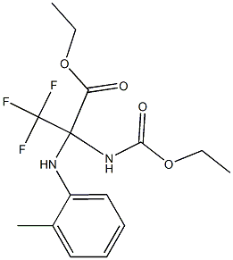 ethyl 2-[(ethoxycarbonyl)amino]-3,3,3-trifluoro-2-(2-toluidino)propanoate Struktur