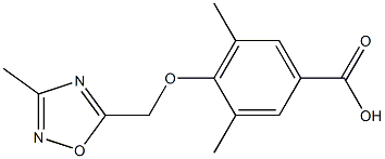 3,5-dimethyl-4-[(3-methyl-1,2,4-oxadiazol-5-yl)methoxy]benzoic acid Struktur