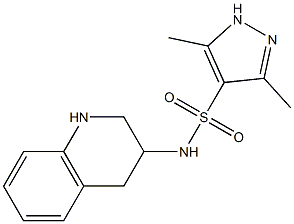 3,5-dimethyl-N-(1,2,3,4-tetrahydroquinolin-3-yl)-1H-pyrazole-4-sulfonamide Struktur