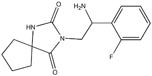 3-[2-amino-2-(2-fluorophenyl)ethyl]-1,3-diazaspiro[4.4]nonane-2,4-dione Struktur