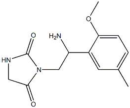 3-[2-amino-2-(2-methoxy-5-methylphenyl)ethyl]imidazolidine-2,4-dione Struktur