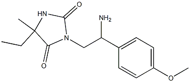 3-[2-amino-2-(4-methoxyphenyl)ethyl]-5-ethyl-5-methylimidazolidine-2,4-dione Struktur